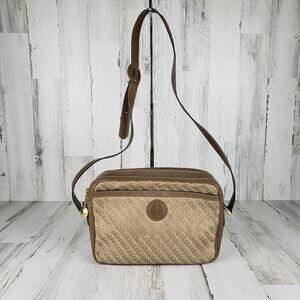 Gucci Brown Canvas Jacquard & Leather Shoulder Bag Retro Print Camera Bag